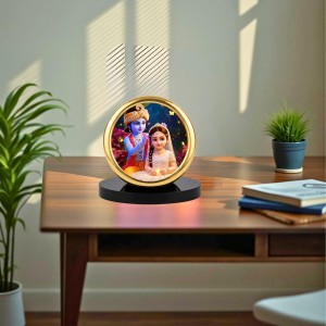 Car Desk/Table Top Little Radha Krishna Metal Golden Photo Stand 2x2 Inches, Compact & Stylish Spiritual Display for Car, Home & Office (Pack of 1) (F18833) Car Desk/Table Top Little Radha Krishna Metal Golden Photo Stand 2x2 Inches, Compact & Stylish Spiritual Display for Car, Home & Office (Pack of 1) (F18833)