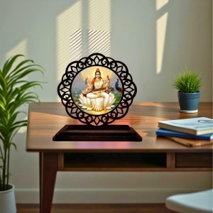 Car Desk/Table Top Goddess Saraswathi Wooden Showpiece 3x4 Inches, Compact & Stylish Spiritual Display for Car, Home & Office (Pack of 1) (F19753) Car Desk/Table Top Goddess Saraswathi Wooden Showpiece 3x4 Inches, Compact & Stylish Spiritual Display for Car, Home & Office (Pack of 1) (F19753)