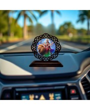 Car Desk/Table Top Goddess Durga Matha Wooden Showpiece 3x4 Inches, Compact & Stylish Spiritual Display for Car, Home & Office (Pack of 1) (F19710)
