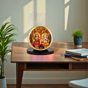 Car Desk/Table Top Ganesha and Laxmi Metal Golden Photo Stand 2x2 Inches, Compact & Stylish Spiritual Display for Car, Home & Office (Pack of 1) (F18504) Car Desk/Table Top Ganesha and Laxmi Metal Golden Photo Stand 2x2 Inches, Compact & Stylish Spiritual Display for Car, Home & Office (Pack of 1) (F18504)