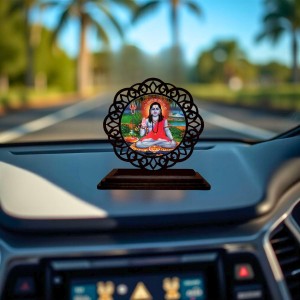 Car Desk/Table Top Guru Gorakhnath Ji Wooden Showpiece 3x4 Inches, Compact & Stylish Spiritual Display for Car, Home & Office (Pack of 1) (F19617) Car Desk/Table Top Guru Gorakhnath Ji Wooden Showpiece 3x4 Inches, Compact & Stylish Spiritual Display for Car, Home & Office (Pack of 1) (F19617)