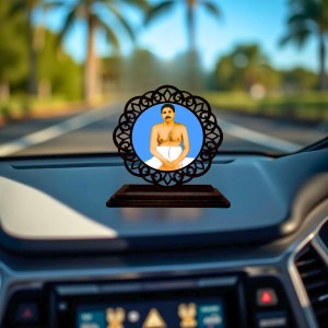 Car Desk/Table Top Anukulchandra Chakravarty Wooden Showpiece 3x4 Inches, Compact & Stylish Spiritual Display for Car, Home & Office (Pack of 1) (F19706) Car Desk/Table Top Anukulchandra Chakravarty Wooden Showpiece 3x4 Inches, Compact & Stylish Spiritual Display for Car, Home & Office (Pack of 1) (F19706)