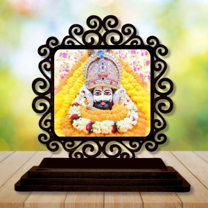 Car Desk/Table Top Khatu Shyam Wooden Showpiece 3x4 Inches, Compact & Stylish Spiritual Display for Car, Home & Office (Pack of 1) (F19950) Car Desk/Table Top Khatu Shyam Wooden Showpiece 3x4 Inches, Compact & Stylish Spiritual Display for Car, Home & Office (Pack of 1) (F19950)