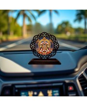 Car Desk/Table Top Lord Balaji Wooden Showpiece 3x4 Inches, Compact & Stylish Spiritual Display for Car, Home & Office (Pack of 1) (F19703)