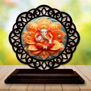 Car Desk/Table Top Lord Ganesha Wooden Showpiece 3x4 Inches, Compact & Stylish Spiritual Display for Car, Home & Office (Pack of 1) (F19689) Car Desk/Table Top Lord Ganesha Wooden Showpiece 3x4 Inches, Compact & Stylish Spiritual Display for Car, Home & Office (Pack of 1) (F19689)