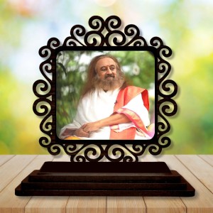 Car Desk/Table Top Sri Sri Ravi Shankar Wooden Showpiece 3x4 Inches, Compact & Stylish Spiritual Display for Car, Home & Office (Pack of 1) (F19778) Car Desk/Table Top Sri Sri Ravi Shankar Wooden Showpiece 3x4 Inches, Compact & Stylish Spiritual Display for Car, Home & Office (Pack of 1) (F19778)