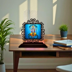Car Desk/Table Top Lord Vishnu Wooden Showpiece 3x4 Inches, Compact & Stylish Spiritual Display for Car, Home & Office (Pack of 1) (F19885) Car Desk/Table Top Lord Vishnu Wooden Showpiece 3x4 Inches, Compact & Stylish Spiritual Display for Car, Home & Office (Pack of 1) (F19885)