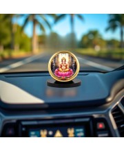 Car Desk/Table Top Lord Ganesha Metal Golden Photo Stand 2x2 Inches, Compact & Stylish Spiritual Display for Car, Home & Office (Pack of 1) (F18605)