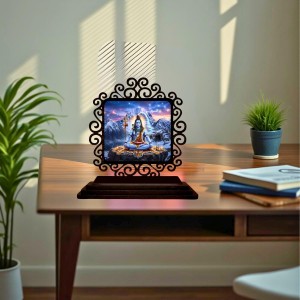 Car Desk/Table Top Lord Shiva Wooden Showpiece 3x4 Inches, Compact & Stylish Spiritual Display for Car, Home & Office (Pack of 1) (F19806) Car Desk/Table Top Lord Shiva Wooden Showpiece 3x4 Inches, Compact & Stylish Spiritual Display for Car, Home & Office (Pack of 1) (F19806)