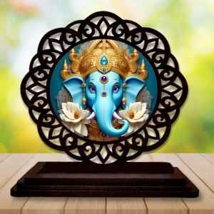 Car Desk/Table Top Lord Ganapathi Wooden Showpiece 3x4 Inches, Compact & Stylish Spiritual Display for Car, Home & Office (Pack of 1) (F19556) Car Desk/Table Top Lord Ganapathi Wooden Showpiece 3x4 Inches, Compact & Stylish Spiritual Display for Car, Home & Office (Pack of 1) (F19556)