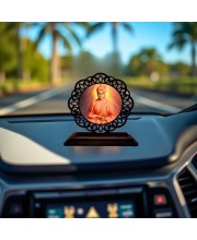 Car Desk/Table Top Swami Vivekananda Wooden Showpiece 3x4 Inches, Compact & Stylish Spiritual Display for Car, Home & Office (Pack of 1) (F19692)
