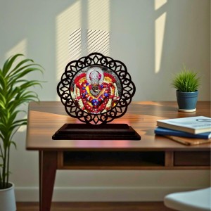 Car Desk/Table Top Goddess Maa Sharda Devi Wooden Showpiece 3x4 Inches, Compact & Stylish Spiritual Display for Car, Home & Office (Pack of 1) (F19615) Car Desk/Table Top Goddess Maa Sharda Devi Wooden Showpiece 3x4 Inches, Compact & Stylish Spiritual Display for Car, Home & Office (Pack of 1) (F19615)