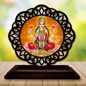 Car Desk/Table Top Goddess Lakshmi Wooden Showpiece 3x4 Inches, Compact & Stylish Spiritual Display for Car, Home & Office (Pack of 1) (F19607) Car Desk/Table Top Goddess Lakshmi Wooden Showpiece 3x4 Inches, Compact & Stylish Spiritual Display for Car, Home & Office (Pack of 1) (F19607)