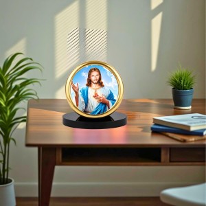 Car Desk/Table Top Lord Jesus Metal Golden Photo Stand 2x2 Inches, Compact & Stylish Spiritual Display for Car, Home & Office (Pack of 1) (F18789) Car Desk/Table Top Lord Jesus Metal Golden Photo Stand 2x2 Inches, Compact & Stylish Spiritual Display for Car, Home & Office (Pack of 1) (F18789)