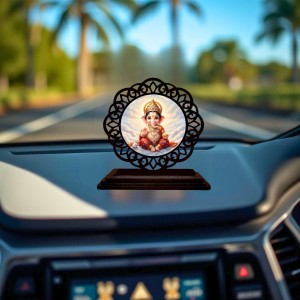 Car Desk/Table Top Lord Ganesha Wooden Showpiece 3x4 Inches, Compact & Stylish Spiritual Display for Car, Home & Office (Pack of 1) (F19731) Car Desk/Table Top Lord Ganesha Wooden Showpiece 3x4 Inches, Compact & Stylish Spiritual Display for Car, Home & Office (Pack of 1) (F19731)