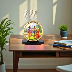 Car Desk/Table Top Rama Lakshmana Sita Metal Golden Photo Stand 2x2 Inches, Compact & Stylish Spiritual Display for Car, Home & Office (Pack of 1) (F18533) Car Desk/Table Top Rama Lakshmana Sita Metal Golden Photo Stand 2x2 Inches, Compact & Stylish Spiritual Display for Car, Home & Office (Pack of 1) (F18533)
