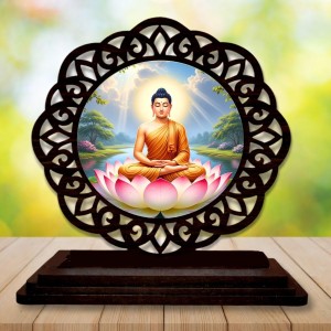 Car Desk/Table Top Lord Buddha Wooden Showpiece 3x4 Inches, Compact & Stylish Spiritual Display for Car, Home & Office (Pack of 1) (F19764) Car Desk/Table Top Lord Buddha Wooden Showpiece 3x4 Inches, Compact & Stylish Spiritual Display for Car, Home & Office (Pack of 1) (F19764)