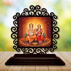 Car Desk/Table Top Lord Ganesha and Lakshmi Wooden Showpiece 3x4 Inches, Compact & Stylish Spiritual Display for Car, Home & Office (Pack of 1) (F19819) Car Desk/Table Top Lord Ganesha and Lakshmi Wooden Showpiece 3x4 Inches, Compact & Stylish Spiritual Display for Car, Home & Office (Pack of 1) (F19819)