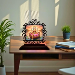Car Desk/Table Top Goddess Lakshmi Wooden Showpiece 3x4 Inches, Compact & Stylish Spiritual Display for Car, Home & Office (Pack of 1) (F19817) Car Desk/Table Top Goddess Lakshmi Wooden Showpiece 3x4 Inches, Compact & Stylish Spiritual Display for Car, Home & Office (Pack of 1) (F19817)