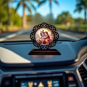 Car Desk/Table Top Radha Krishna Wooden Showpiece 3x4 Inches, Compact & Stylish Spiritual Display for Car, Home & Office (Pack of 1) (F19596) Car Desk/Table Top Radha Krishna Wooden Showpiece 3x4 Inches, Compact & Stylish Spiritual Display for Car, Home & Office (Pack of 1) (F19596)