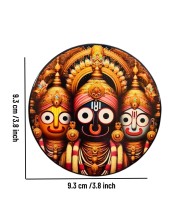 Stainless Steel Round Jagannath Balabhadra Subhadra Fridge Magnet | Devotional & Decorative Refrigerator Magnet for Home & Office | Pack of 6