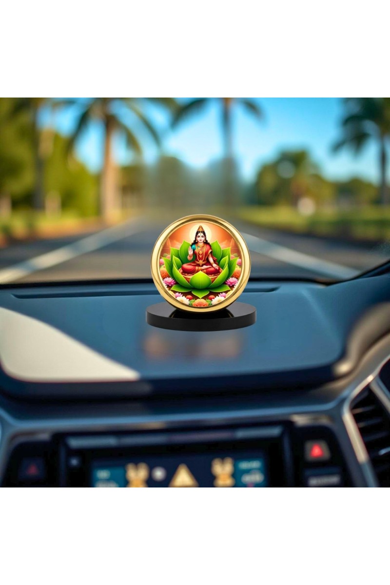 Car Desk/Table Top Parvathi Maa Metal Golden Photo Stand 2x2 Inches, Compact & Stylish Spiritual Display for Car, Home & Office (Pack of 1) (F18647)