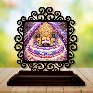 Car Desk/Table Top Khatu Shyam Wooden Showpiece 3x4 Inches, Compact & Stylish Spiritual Display for Car, Home & Office (Pack of 1) (F19917) Car Desk/Table Top Khatu Shyam Wooden Showpiece 3x4 Inches, Compact & Stylish Spiritual Display for Car, Home & Office (Pack of 1) (F19917)