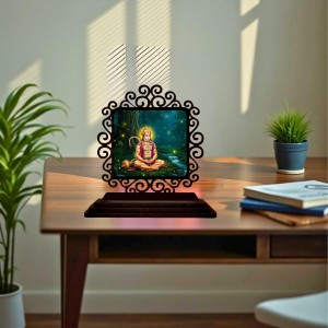 Car Desk/Table Top Lord Hanuman Wooden Showpiece 3x4 Inches, Compact & Stylish Spiritual Display for Car, Home & Office (Pack of 1) (F20032) Car Desk/Table Top Lord Hanuman Wooden Showpiece 3x4 Inches, Compact & Stylish Spiritual Display for Car, Home & Office (Pack of 1) (F20032)