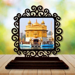 Car Desk/Table Top Golden Temple Wooden Showpiece 3x4 Inches, Compact & Stylish Spiritual Display for Car, Home & Office (Pack of 1) (F19893) Car Desk/Table Top Golden Temple Wooden Showpiece 3x4 Inches, Compact & Stylish Spiritual Display for Car, Home & Office (Pack of 1) (F19893)