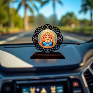 Car Desk/Table Top Lord Krishna Wooden Showpiece 3x4 Inches, Compact & Stylish Spiritual Display for Car, Home & Office (Pack of 1) (F19738) Car Desk/Table Top Lord Krishna Wooden Showpiece 3x4 Inches, Compact & Stylish Spiritual Display for Car, Home & Office (Pack of 1) (F19738)