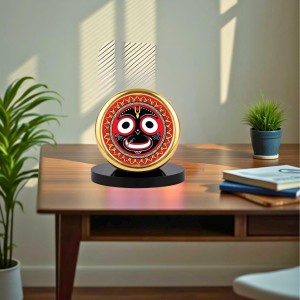 Car Desk/Table Top Lord Jagannath Metal Golden Photo Stand 2x2 Inches, Compact & Stylish Spiritual Display for Car, Home & Office (Pack of 1) (F18476) Car Desk/Table Top Lord Jagannath Metal Golden Photo Stand 2x2 Inches, Compact & Stylish Spiritual Display for Car, Home & Office (Pack of 1) (F18476)