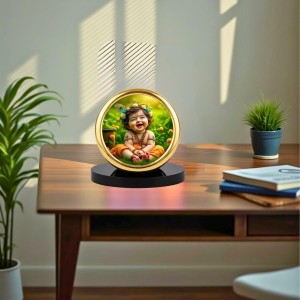 Car Desk/Table Top Little Krishna Metal Golden Photo Stand 2x2 Inches, Compact & Stylish Spiritual Display for Car, Home & Office (Pack of 1) (F18466) Car Desk/Table Top Little Krishna Metal Golden Photo Stand 2x2 Inches, Compact & Stylish Spiritual Display for Car, Home & Office (Pack of 1) (F18466)