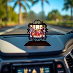 Car Desk/Table Top Lord Jagannath Wooden Showpiece 3x4 Inches, Compact & Stylish Spiritual Display for Car, Home & Office (Pack of 1) (F20037) Car Desk/Table Top Lord Jagannath Wooden Showpiece 3x4 Inches, Compact & Stylish Spiritual Display for Car, Home & Office (Pack of 1) (F20037)