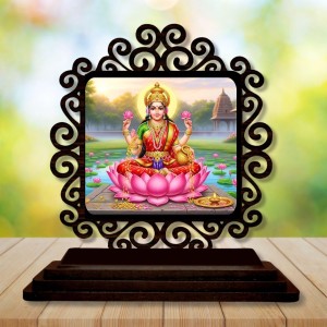Car Desk/Table Top Goddess Lakshmi Wooden Showpiece 3x4 Inches, Compact & Stylish Spiritual Display for Car, Home & Office (Pack of 1) (F19830) Car Desk/Table Top Goddess Lakshmi Wooden Showpiece 3x4 Inches, Compact & Stylish Spiritual Display for Car, Home & Office (Pack of 1) (F19830)