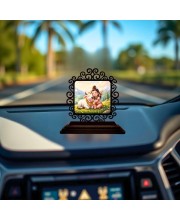 Car Desk/Table Top Lord Shiva Wooden Showpiece 3x4 Inches, Compact & Stylish Spiritual Display for Car, Home & Office (Pack of 1) (F19982)