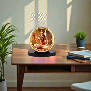 Car Desk/Table Top Lord Shiva Metal Golden Photo Stand 2x2 Inches, Compact & Stylish Spiritual Display for Car, Home & Office (Pack of 1) (F18913) Car Desk/Table Top Lord Shiva Metal Golden Photo Stand 2x2 Inches, Compact & Stylish Spiritual Display for Car, Home & Office (Pack of 1) (F18913)