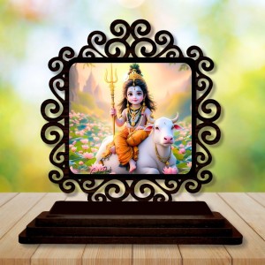 Car Desk/Table Top Lord Shiva Wooden Showpiece 3x4 Inches, Compact & Stylish Spiritual Display for Car, Home & Office (Pack of 1) (F19993) Car Desk/Table Top Lord Shiva Wooden Showpiece 3x4 Inches, Compact & Stylish Spiritual Display for Car, Home & Office (Pack of 1) (F19993)