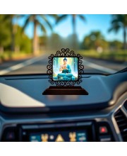 Car Desk/Table Top Lord Buddha Wooden Showpiece 3x4 Inches, Compact & Stylish Spiritual Display for Car, Home & Office (Pack of 1) (F20036)