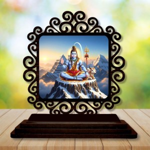 Car Desk/Table Top Lord Shiva Wooden Showpiece 3x4 Inches, Compact & Stylish Spiritual Display for Car, Home & Office (Pack of 1) (F20023) Car Desk/Table Top Lord Shiva Wooden Showpiece 3x4 Inches, Compact & Stylish Spiritual Display for Car, Home & Office (Pack of 1) (F20023)