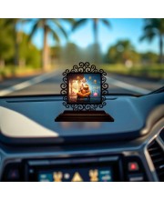 Car Desk/Table Top VyasaMaharshii Wooden Showpiece 3x4 Inches, Compact & Stylish Spiritual Display for Car, Home & Office (Pack of 1) (F19795)