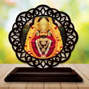 Car Desk/Table Top Khatu Shyam Baba Wooden Showpiece 3x4 Inches, Compact & Stylish Spiritual Display for Car, Home & Office (Pack of 1) (F19672) Car Desk/Table Top Khatu Shyam Baba Wooden Showpiece 3x4 Inches, Compact & Stylish Spiritual Display for Car, Home & Office (Pack of 1) (F19672)