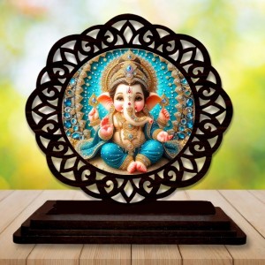 Car Desk/Table Top Lord Gansha Wooden Showpiece 3x4 Inches, Compact & Stylish Spiritual Display for Car, Home & Office (Pack of 1) (F19682) Car Desk/Table Top Lord Gansha Wooden Showpiece 3x4 Inches, Compact & Stylish Spiritual Display for Car, Home & Office (Pack of 1) (F19682)