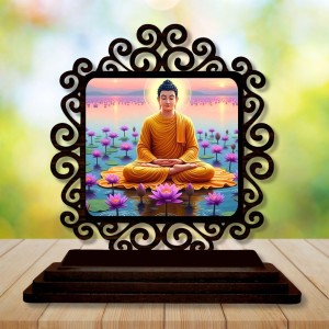 Car Desk/Table Top Lord Buddha Wooden Showpiece 3x4 Inches, Compact & Stylish Spiritual Display for Car, Home & Office (Pack of 1) (F19951) Car Desk/Table Top Lord Buddha Wooden Showpiece 3x4 Inches, Compact & Stylish Spiritual Display for Car, Home & Office (Pack of 1) (F19951)