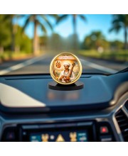 Car Desk/Table Top Sant Tukaram Maharaj Metal Golden Photo Stand 2x2 Inches, Compact & Stylish Spiritual Display for Car, Home & Office (Pack of 1) (F18568)