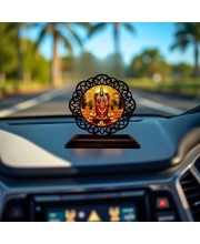Car Desk/Table Top Lord Balaji Wooden Showpiece 3x4 Inches, Compact & Stylish Spiritual Display for Car, Home & Office (Pack of 1) (F19657)
