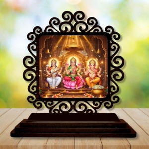 Car Desk/Table Top Goddess Lakshmi Wooden Showpiece 3x4 Inches, Compact & Stylish Spiritual Display for Car, Home & Office (Pack of 1) (F19809) Car Desk/Table Top Goddess Lakshmi Wooden Showpiece 3x4 Inches, Compact & Stylish Spiritual Display for Car, Home & Office (Pack of 1) (F19809)