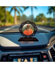 Car Desk/Table Top CHINMAYANANDA Saraswati Wooden Showpiece 3x4 Inches, Compact & Stylish Spiritual Display for Car, Home & Office (Pack of 1) (F19627)