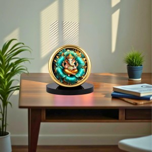 Car Desk/Table Top Lord Ganesha Metal Golden Photo Stand 2x2 Inches, Compact & Stylish Spiritual Display for Car, Home & Office (Pack of 1) (F18873) Car Desk/Table Top Lord Ganesha Metal Golden Photo Stand 2x2 Inches, Compact & Stylish Spiritual Display for Car, Home & Office (Pack of 1) (F18873)