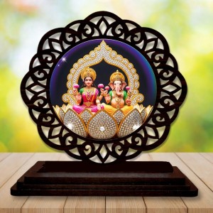 Car Desk/Table Top Lord Ganesha and Lakshmi Wooden Showpiece 3x4 Inches, Compact & Stylish Spiritual Display for Car, Home & Office (Pack of 1) (F19757) Car Desk/Table Top Lord Ganesha and Lakshmi Wooden Showpiece 3x4 Inches, Compact & Stylish Spiritual Display for Car, Home & Office (Pack of 1) (F19757)