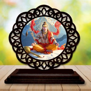 Car Desk/Table Top Lord Hanuman Wooden Showpiece 3x4 Inches, Compact & Stylish Spiritual Display for Car, Home & Office (Pack of 1) (F19697) Car Desk/Table Top Lord Hanuman Wooden Showpiece 3x4 Inches, Compact & Stylish Spiritual Display for Car, Home & Office (Pack of 1) (F19697)